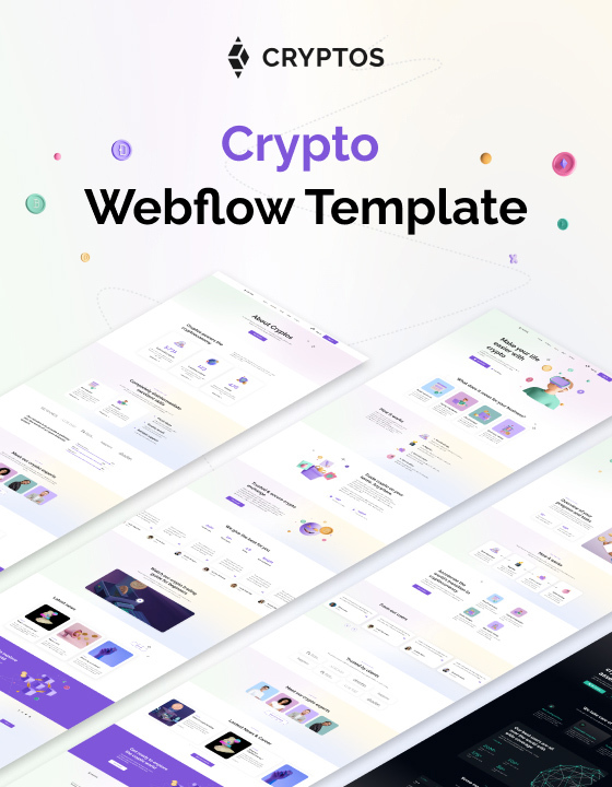 FlowSites's tweet photo. Cryptos is a new Webflow template in the App category. It supports Ecommerce and CMS and sells for $129 USD. #webflow #webflowtemplate #flowsites #Apptemplate https://t.co/b2OTQUB2l6 https://t.co/PKDQqOnli3