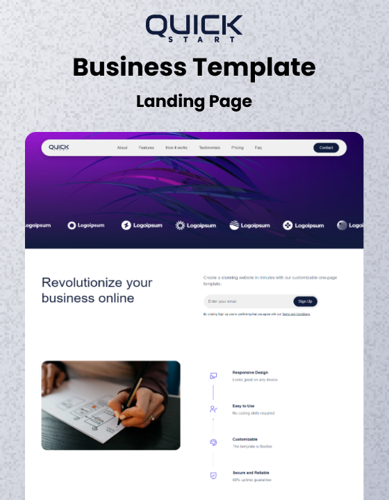 FlowSites's tweet photo. QuickStart is a new Webflow template in the Landing page category. It supports Ecommerce and CMS and sells for $24 USD. #webflow #webflowtemplate #flowsites #Landing pagetemplate https://t.co/Z8XCZP9lpY https://t.co/Q7KcVGb6Zy