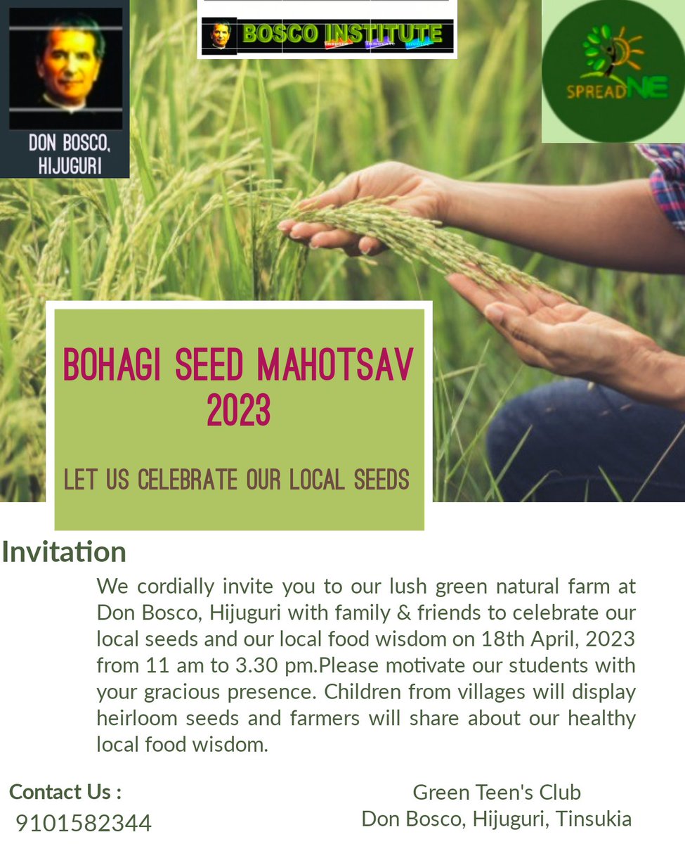 farmer_samir's tweet photo. Farmers must know growing plants out of our own seeds is our FREEDOM. This Assamese Bihu festival we will celebrate our local seeds. Organized by students trained as Natural Farmers along with their formal education completed from Open School. Join us to motivate our Green Teens https://t.co/P3LdAx59yM