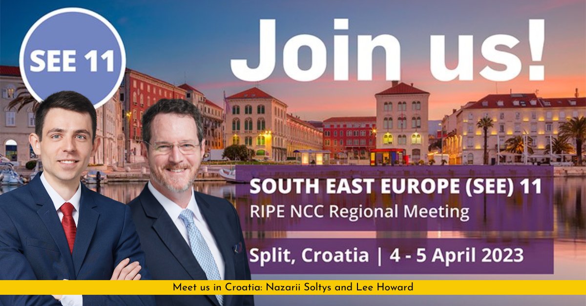 Ipv4G's tweet photo. IPv4•Global is looking forward to attending RIPE SEE11 in Split, Croatia. Lee Howard & Nazarii Soltys are on hand to discuss the issues facing operators in the region & to support RIPE NCC’s efforts to encourage LIRs throughout RIPE.
#IPv4 #BuySellLeaseIPv4 #SEE11 #Split https://t.co/icCkf1Dqyj