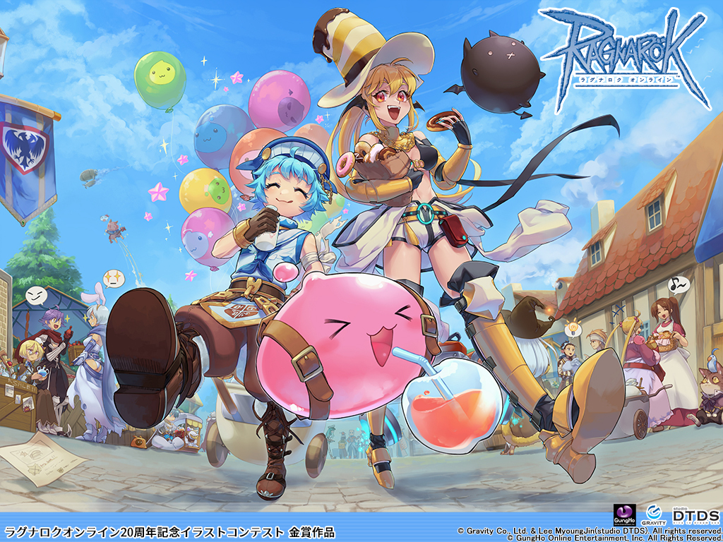RJC_Po's tweet photo. 【ラグナロクオンライン20周年記念 #イラストコンテスト 】
✨🎖✨金賞
エリクさんの作品「Let's SAVE &amp; SHOPPING!!」がログイン画面になったよ～！
2023年4月11日（火）まで見られるって（＞＜）

#RO20th

https://t.co/DpMeo7kSYV https://t.co/OsMVEjTuyU