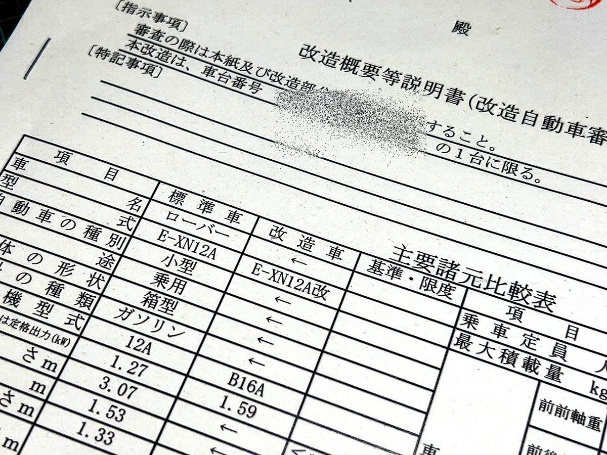 worksyokohama's tweet photo. ローバーミニクーパー
エンジンも始動し
今は内装等の仕上げと
電気配線。
車検取得に向け
並行で改造申請
少し手間取ったけど
無事
通知書発行
これで公認もOKだね。
#VTECMINI
#MINI
#ミニクーパー
#公認車検
#VTEC
#エンジンスワップ
#WORKS https://t.co/weVJrJAQBt