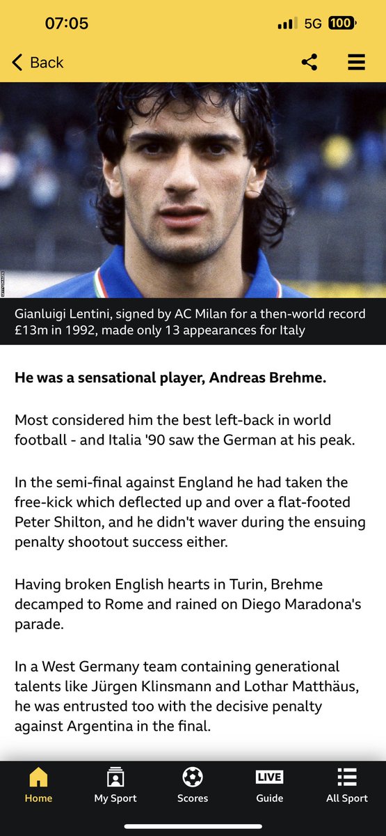 AntCennamo's tweet photo. @BBCSport is this about Lentini or Brehme? 😅 https://t.co/eVaeGq0Mt4