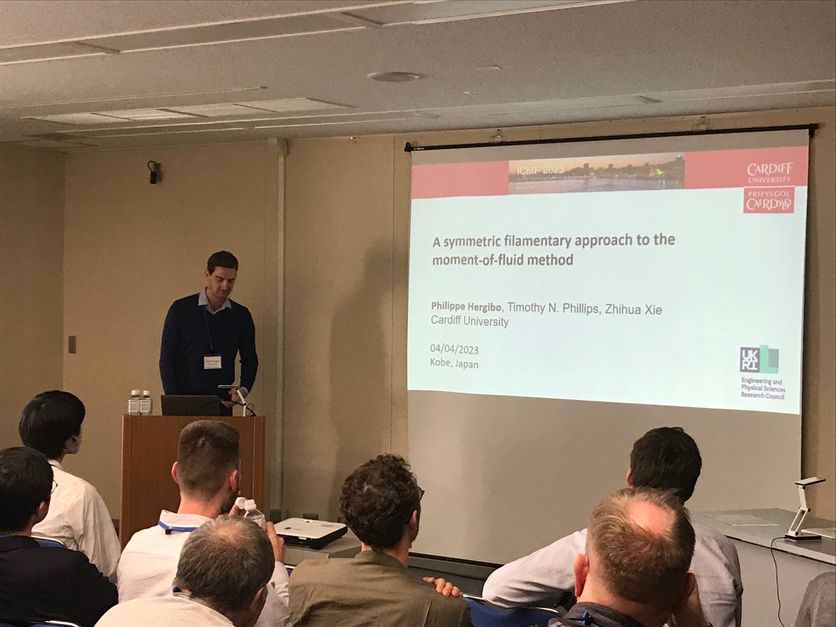 Phil have an excellent talk on his PhD work on the new moment-of-fluid method for #CFD #multiphase flows at #ICMF2023 

<a href="/EngineeringCU/">Cardiff University Engineering</a> <a href="/MathsCU/">Cardiff Uni Maths</a>