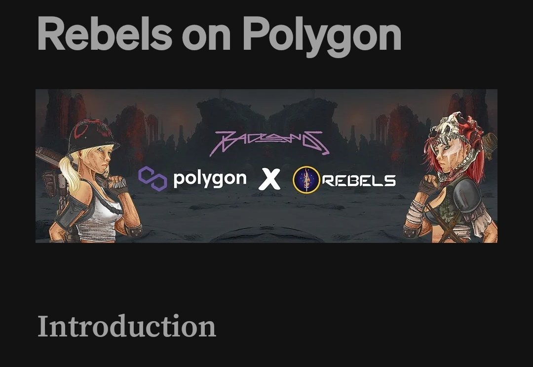 Rebels__nft's tweet photo. For @0xPolygonLabs Community, we have written a New Medium Article with our future plans! 

We aren't showing our full hand but enough to see where we are heading!

https://t.co/RqR5QnzPUO

🎁 RT, 💜 &amp; Reply for Free Mint Chance!🎁 https://t.co/UunTfn1JJU