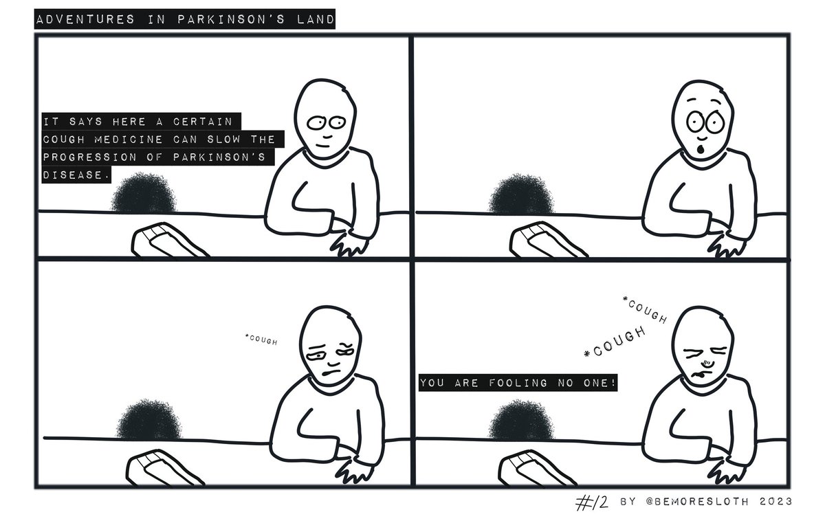 It's time for the 'character forming' cod liver oil of comic strips. The latest episode of Adventures in Parkinson's Land is here. This was briefly put out when it was in the news,  but releasing in order. #Parkinsons #Parkinsonsdisease #yopd