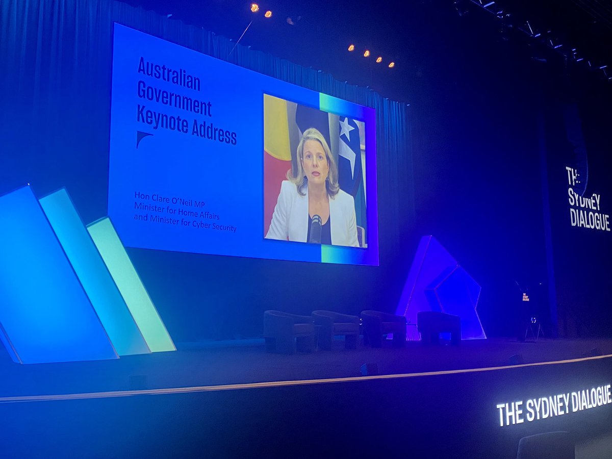 JAParker29's tweet photo. Interesting to hear @ClareONeilMP, Minister for Cyber Security talking about ‘hacking back’ the newly formed Australian Joint Task Force formed to hack the hackers. #sydneydialogue #TSD2023 https://t.co/klXwFsBGi8