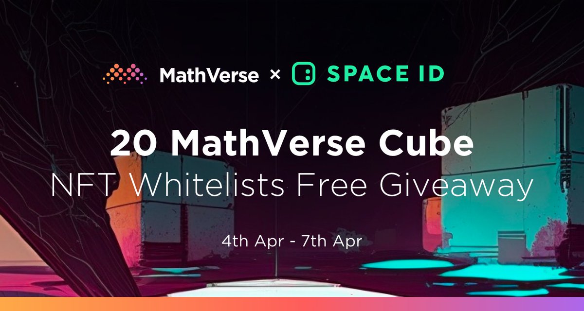 Collectify_dev's tweet photo. Space ID x MathVerse

🎁 20 x whitelist giveaway
1Have at least 1 .bnb domain name NFT in your wallet
2 Follow @MathVerseNFT &amp; @SpaceIDProtocol 
3 RT &amp; ❤️ &amp; Tag Friends
4 completed
https://t.co/MRygS2gaEM https://t.co/zXEY3vwlfc