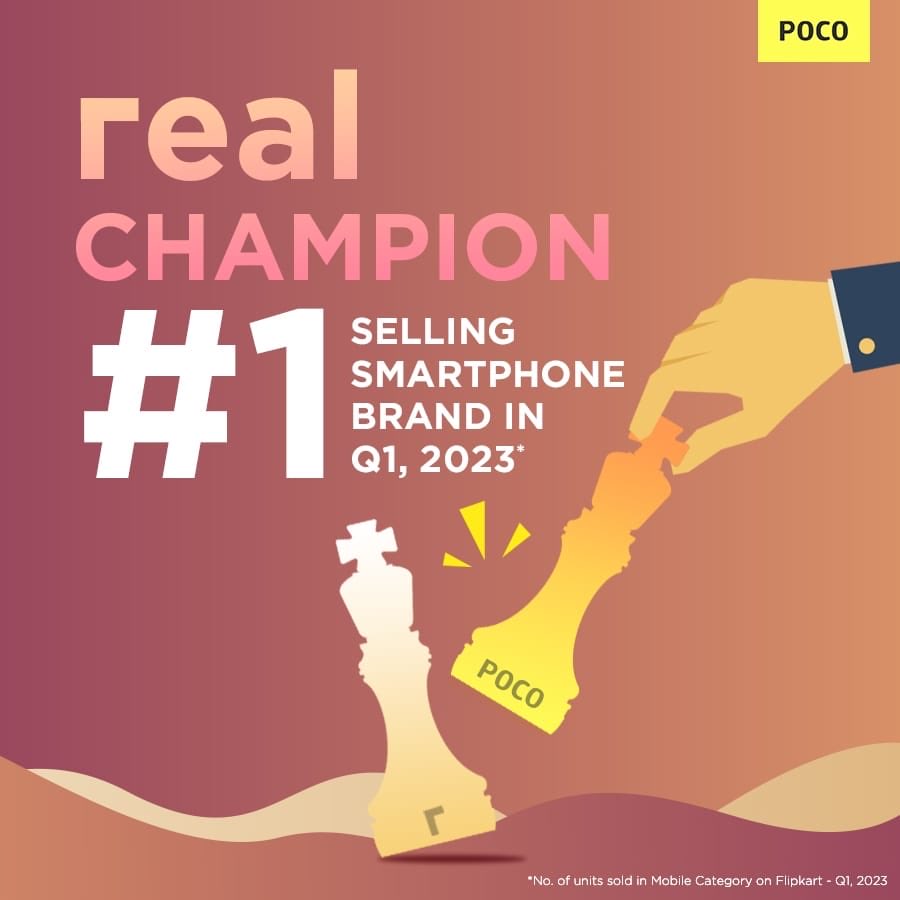 Satwik680's tweet photo. POCO today announced that it has emerged as the top-selling smartphone brand on @Flipkart for the first quarter of 2023. #POCOX5Pro and #POCOC50 are the highest-selling smartphone model on Flipkart in March 2023.
@IndiaPOCO #POCO https://t.co/lAauB2tub6