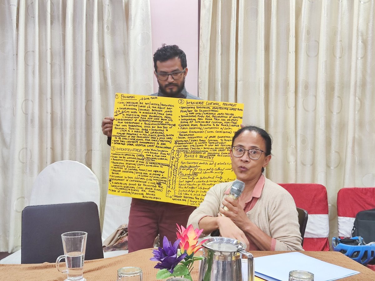 UNESCOKathmandu's tweet photo. 📢Kathmandu to apply as the city of #Films🎬!
Country's creative experts & representatives of the Kathmandu Metropolitan Office & #UNESCONepal sat together to chart out a four-year detailed action plan for #Kathmandu city's application to the UNESCO #CreativeCitiesNetwork (UCCN). https://t.co/Z8lwlZ57yh
