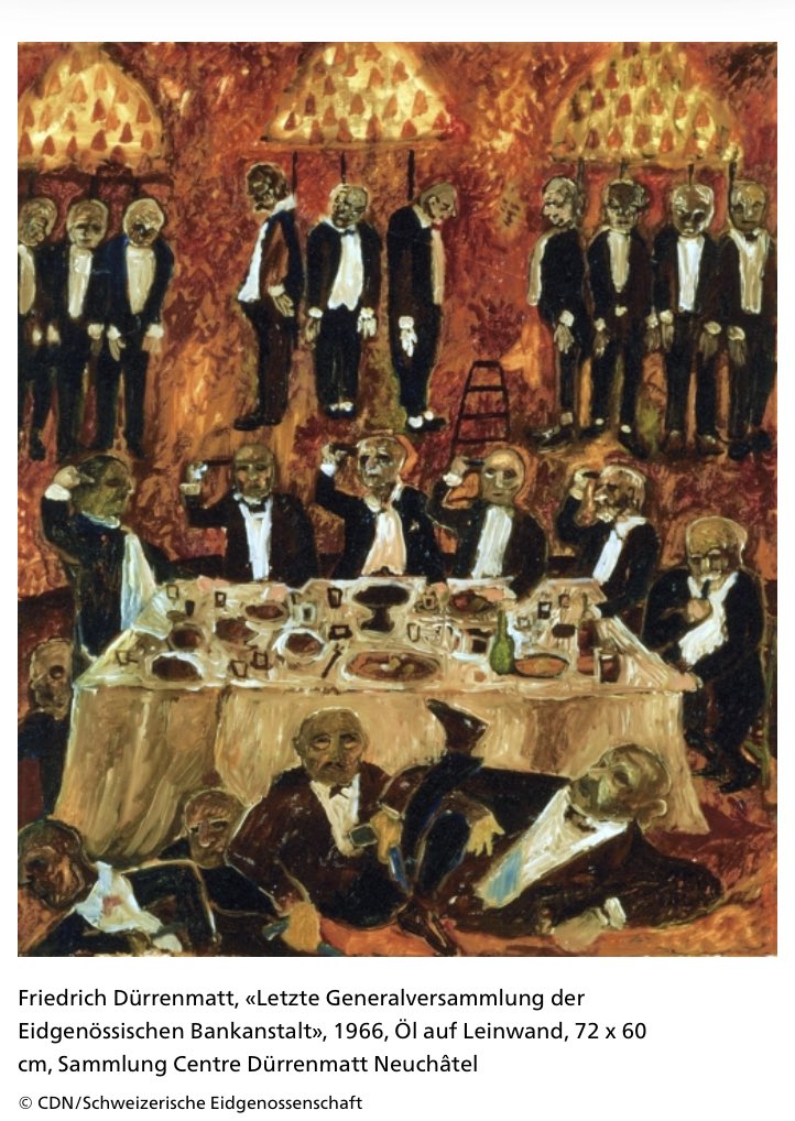 Zum heutigen Tag. #Dürrenmatt #Oiloncanvas #Art #CreditSuisse #CSGV