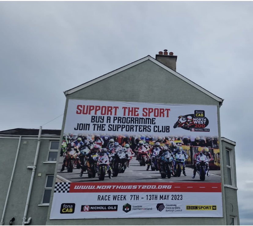 It’s one of our favourite days of the year!  The Metropole Banner is in place. It’s getting close!  

<a href="/fonacabbelfast/">fonaCAB</a> <a href="/NichollOils/">Nicholl Fuel Oils</a> 

#NW200 #Northwest200 #causewaycoast #causewaycoastandglens #irishroadracing #roadracing #betweenthehedges
#tourismireland
#northernireland