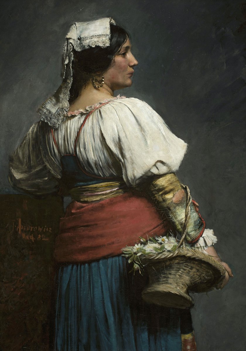 polmastersofart's tweet photo. Teodor Axentowicz - Kwiaciarka włoska (olej na płótnie, 125 x 87 cm), 1882, Muzeum Narodowe w Warszawie. #PolishMastersofArt #PolishArt #PolskaSztuka #TeodorAxentowicz https://t.co/UkUmraVR9V