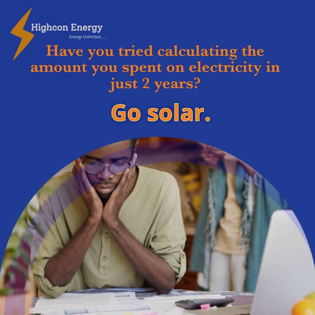 highconenergy's tweet photo. How much have you spent on electricity in the past 2 years?
Now, let us know why you haven’t switched to solar yet.
As always, we are just a DM away. Contact us to get started on your switch to solar.
#Highconenergy
#SolarEnergy
#solarpower https://t.co/iDqNz5toUz