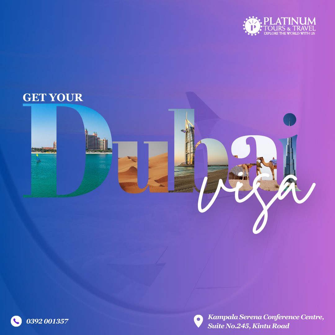 PlatinumSafariU's tweet photo. Looking to travel to Dubai?🇦🇪
Let us help make the process less hectic.
For inquiries:
Contact +256 (0)39001357 or visit our website using the link in the bio 🛫
.
.
#dubai #dubaivisa #traveltheworld #traveltips #wonderluster #travel2023 https://t.co/fDi2WYD1nB