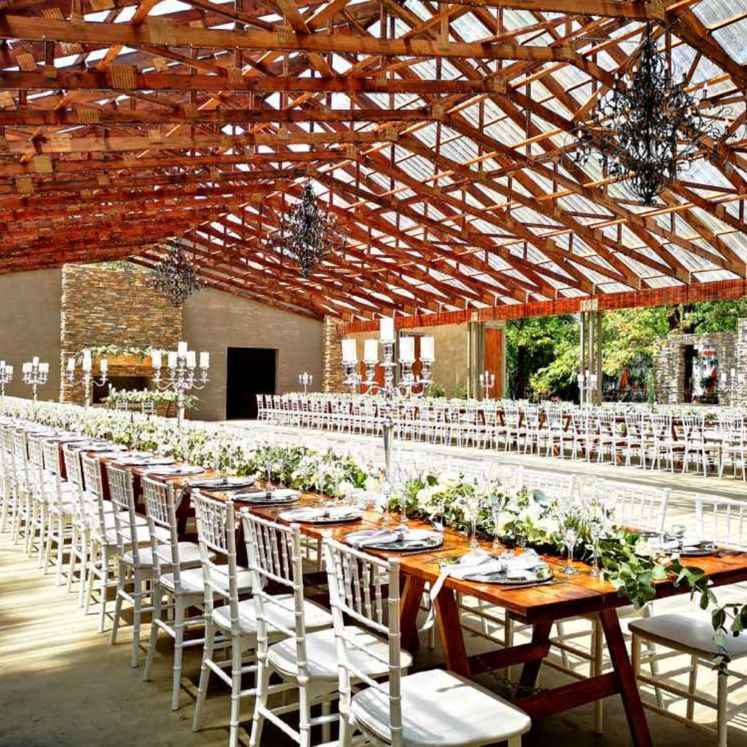 Our beautifully designed glass venue and clear roof dance floor, lit with fairy lights and lanterns, is perfect for indoor ceremonies. Say your “I do’s” in a romantic setting.

theweddingco.co.za/directory-list…