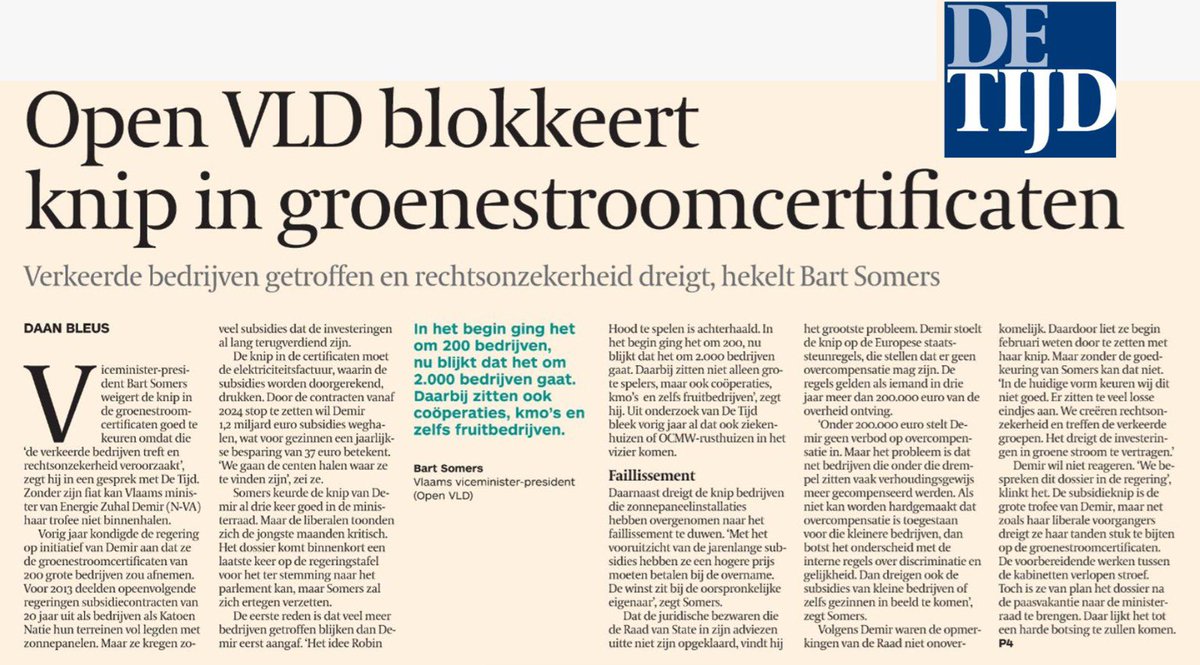 De knip treft geen 200 maar 2000 uiteenlopende bedrijven en mensen. Zelfs de zonnepanelen van gewone burgers komen volgens Raad van State in beeld. Beter is vragen te herinvesteren in groene energie. Kiezen voor meer aanbod en lagere factuur, voor een beter klimaat.