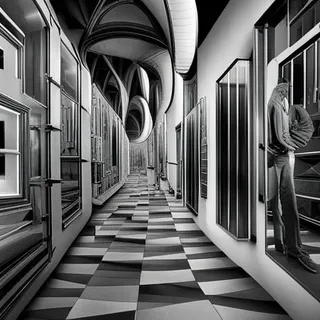 rastyrdotcom's tweet photo. This optical illusion looks like a tunnel of mirrors and gives me the surreal effect of a fun house, which may look different to others. My... - made with NightCafe Creator  https://t.co/ZvV7d2R68D #aiart #nightcafe #digitalart #vqganclip via @NightcafeStudio https://t.co/TG2M2QtUjF