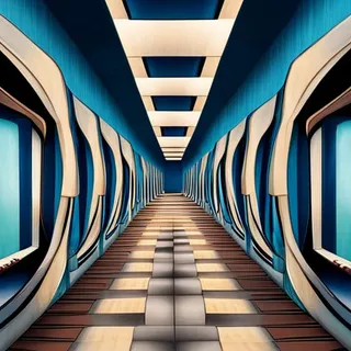 rastyrdotcom's tweet photo. This optical illusion looks like a tunnel of mirrors and gives me the surreal effect of a fun house, which may look different to others. My... - made with NightCafe Creator  https://t.co/yl73QCgAzu #aiart #nightcafe #digitalart #vqganclip via @NightcafeStudio https://t.co/tPLci7ZIeb