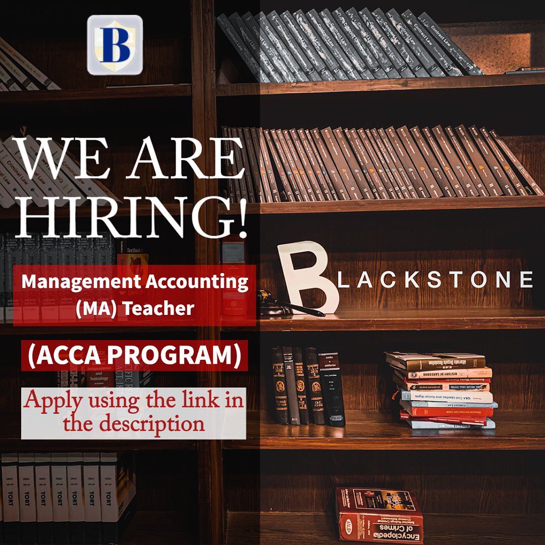 Blackstone School of Law and Business is looking for a Management Accounting (MA) Teacher to join our ACCA department. This is an excellent opportunity for anyone passionate about teaching and helping students develop their skills in this field. Apply now to become a part of our