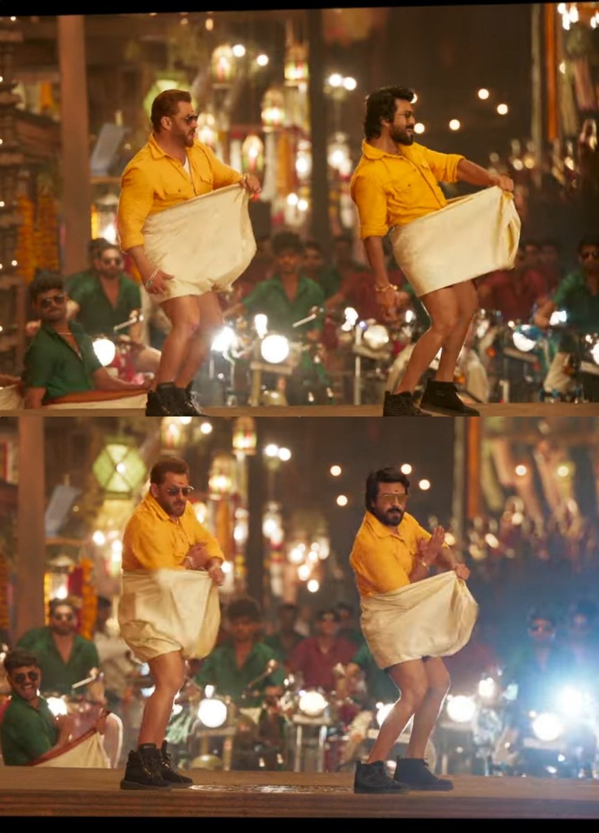 VishalRC007's tweet photo. Epic Megastar #SalmanKhan - Megapower Star #RamCharan DREAM COMBO finally masss 🔥🔥 #Yentamma #KisiKaBhaiKisiKiJaan https://t.co/KQjKXHrb8E