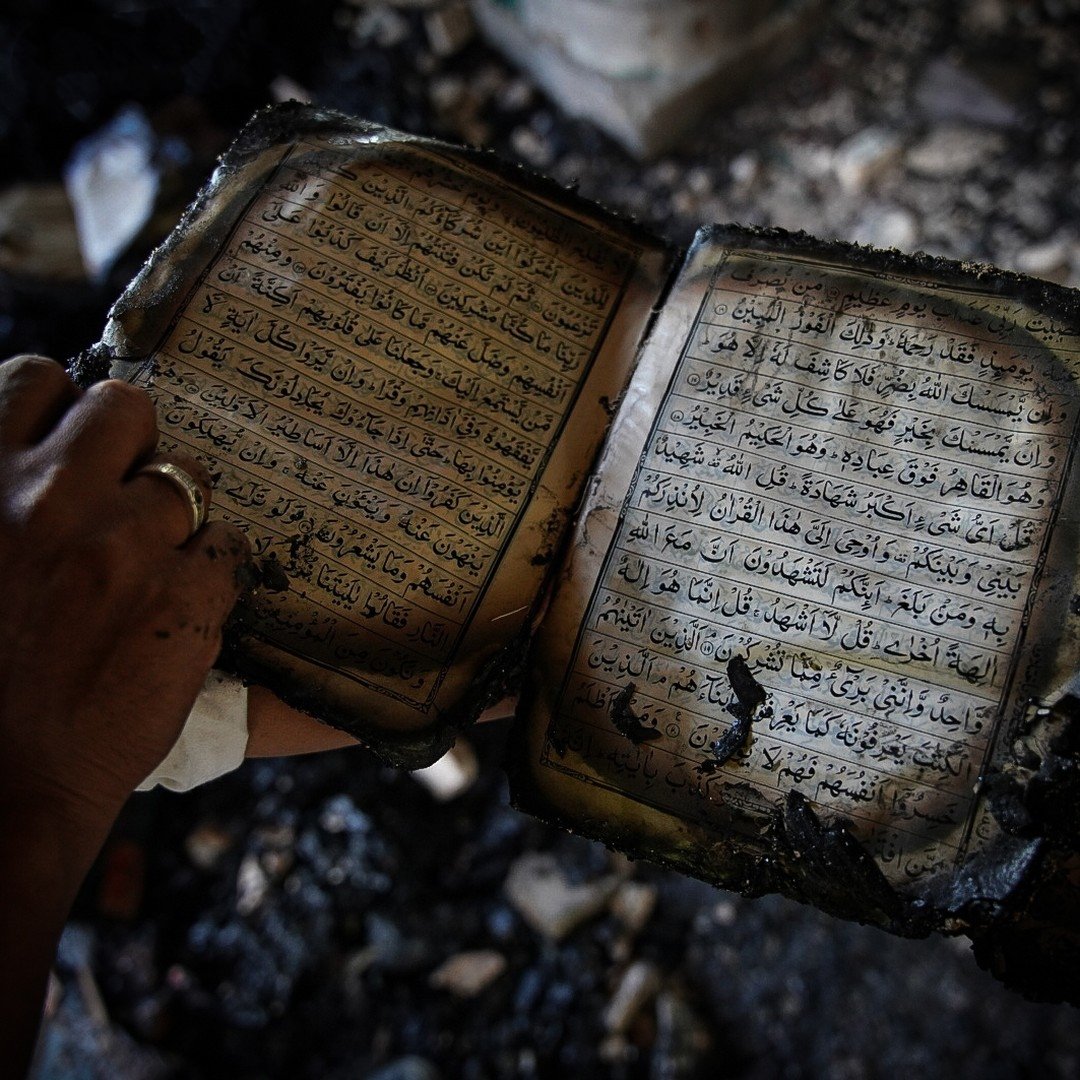Al__Quraan's tweet photo. The 110 years old Madaras Azizia was vandalised and destroyed by Hindutva mobs on March 31 in Bihar sharif in India. The Madarasa contains 4500 Islamic books including copies of the Quran All the books have been burned and none remain. https://t.co/LbmgcZZdwJ