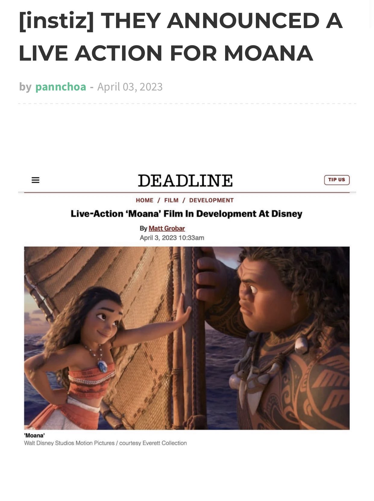 Moana' Live-Action Announced: What Can I Say Except 'No Thank You!' - YR  Media