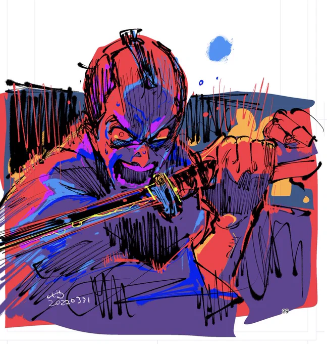 落書き(再掲) #originalart #samurai 