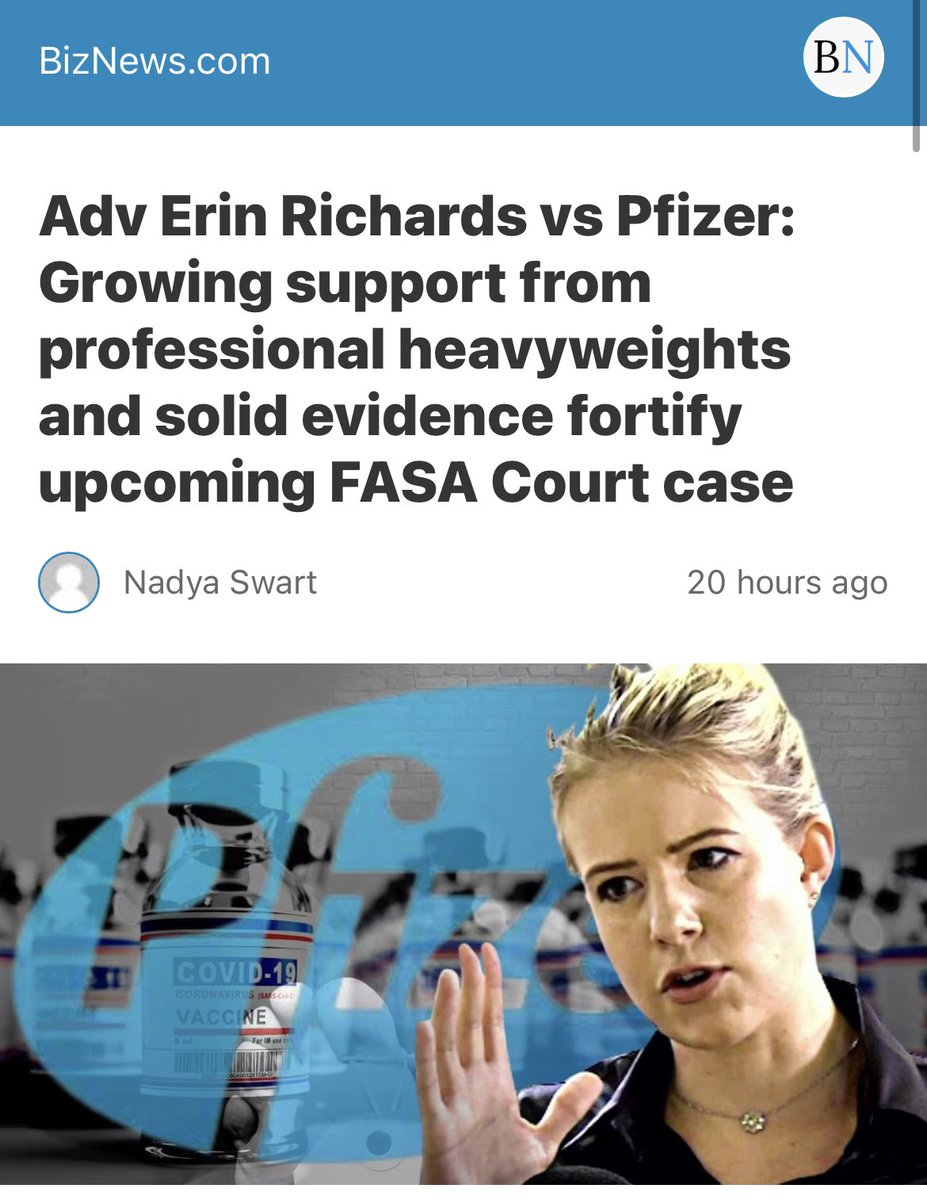 DrAseemMalhotra's tweet photo. BREAKING :

South African mainstream media (under pressure from international coverage) report on seminal lawsuit against government &amp; medical regulator for ‘unlawful’ approval of an mRNA covid vaccine that is ‘unsafe &amp; ineffective’ 

https://t.co/mvgsc8aPCB

We are winning 🔥👊 https://t.co/hkabuKMbD6