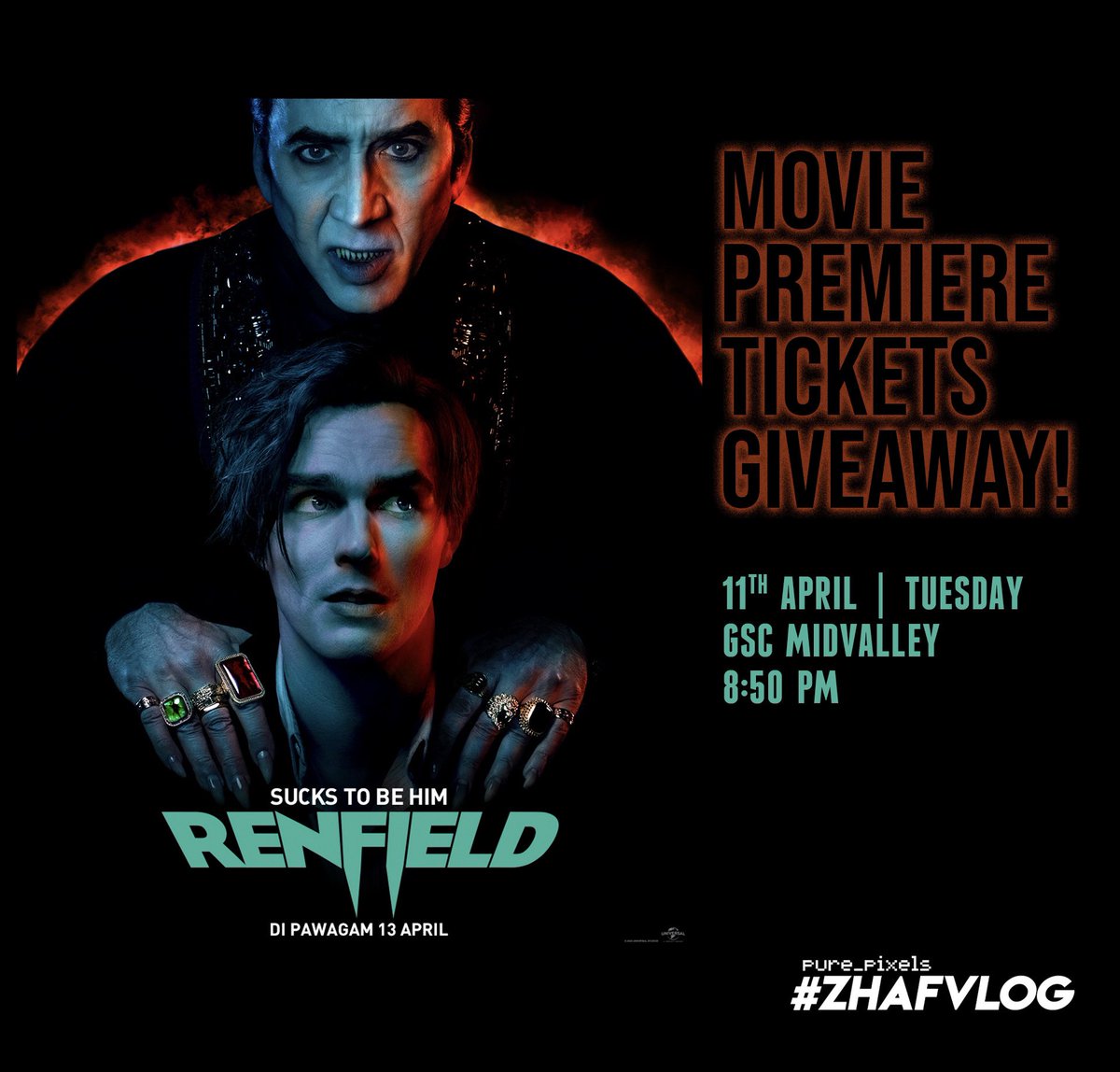 purestpixels's tweet photo. RENFIELD - Exclusive Premiere Screening Tickets Giveaway!

https://t.co/flXSdkCCM7

#ZHAFVLOG #MulutPuakaGiveaway #MulutPuakaPremiere https://t.co/JuZ3RGLDtG