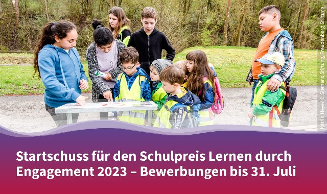 EngfoeLe's tweet photo. Es geht los: Ab sofort können sich Schulen bei der @StiftungLdE für den #Schulpreis Lernen durch Engagement 2023 bewerben! Einsendefrist ist der 31. Juli, die Bewerbung ist per Online-Formular möglich. #LernendurchEngagement #ServiceLearning https://t.co/9Q2xpJdZTW