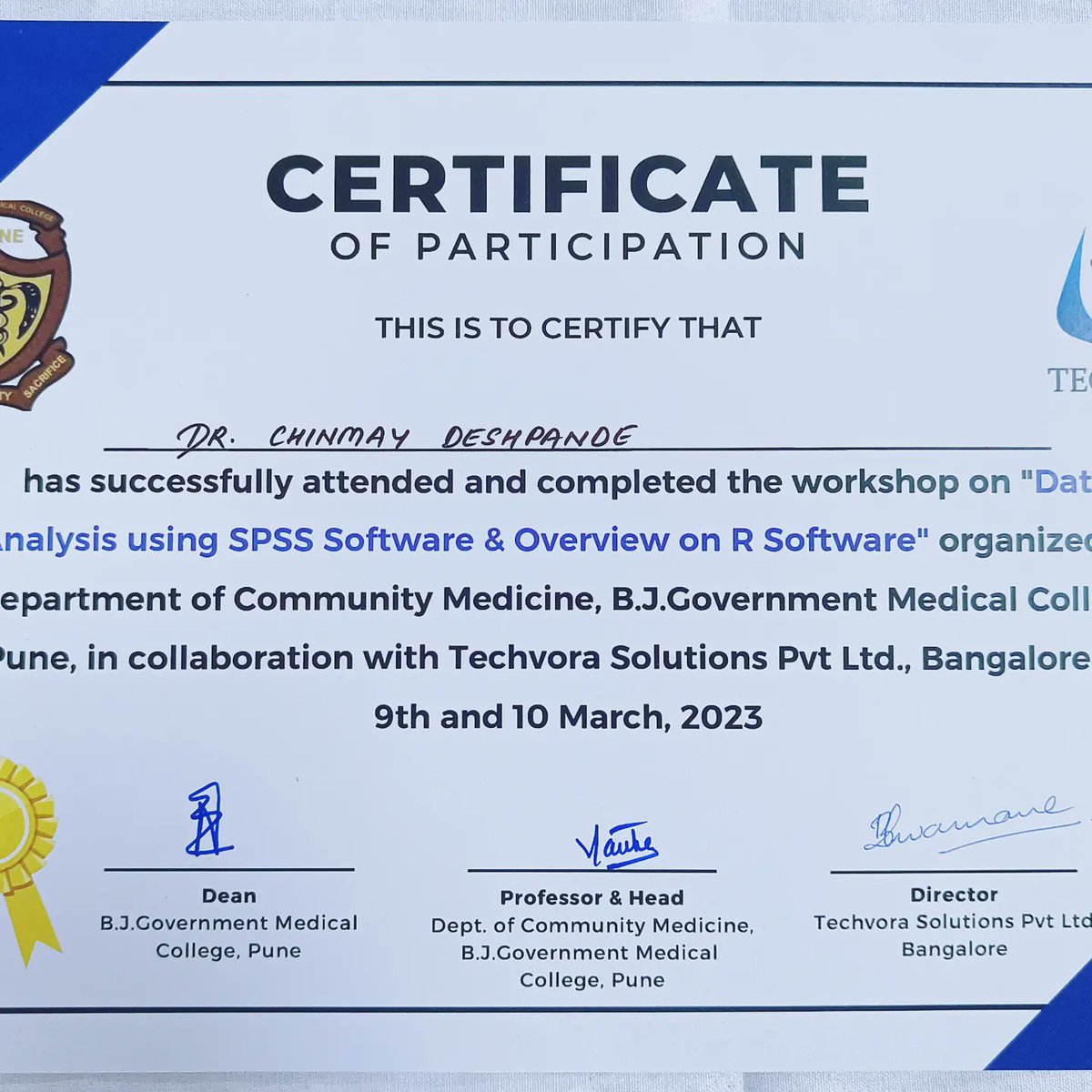 TheRollingPsych's tweet photo. Thank you to all Organizers of B. J. Government Medical College for organising such a wonderful and  interactive workshop on SPSS Software and Data Analysis💐👏🙏 on 9th and 10th March 2023. https://t.co/DCFHzmtQ04