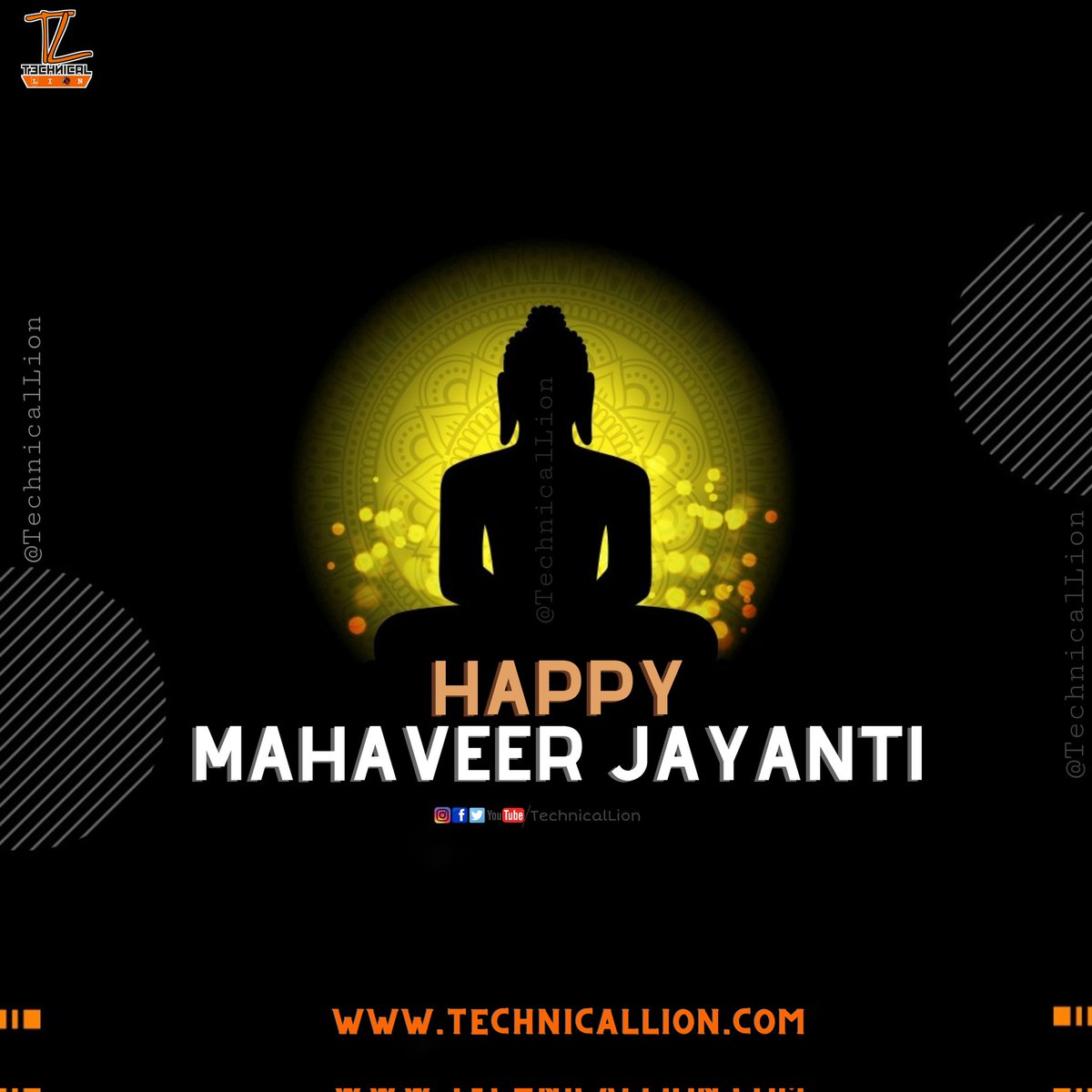TechnicalLions's tweet photo. अहिंसा परमो धर्म 🚩🙏
संपूर्ण जगाला अहिंसा, दया क्षमा, शांती, मैत्री, जगा आणि जगू द्या हा संदेश देणारे भगवान महावीर यांना आज जयंती निमित्त अभिवादन. सर्वांना मनापासून शुभेच्छा..!🚩🙏 https://t.co/bZeq7OevLY