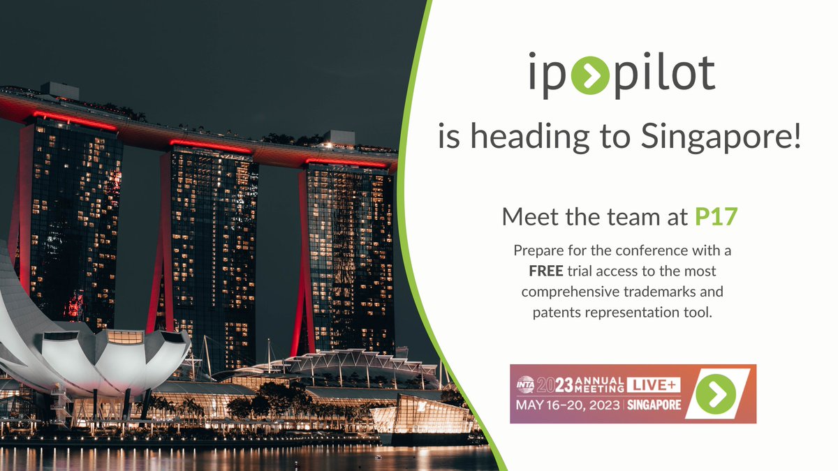 ip_pilot's tweet image. @ip_pilot is excited to be participating at the largest IP networking event #INTA2023 for the first time this year: hubs.li/Q01J2PtZ0

We look forward to seeing you there!

#ippilot #trademarkdata #patentdata #conferencepreparation