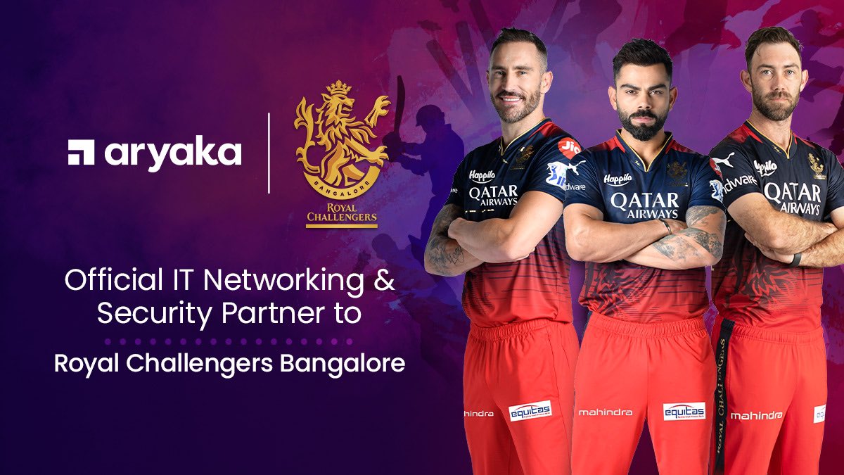 RCBTweets's tweet photo. We are very excited to announce that @AryakaNetworks is the Official IT Networking &amp; Security sponsor of Royal Challengers Bangalore!

Please visit this page for more details on Aryaka’s partnership with RCB: https://t.co/KOlnZxUwg7 https://t.co/GvI01jImBg