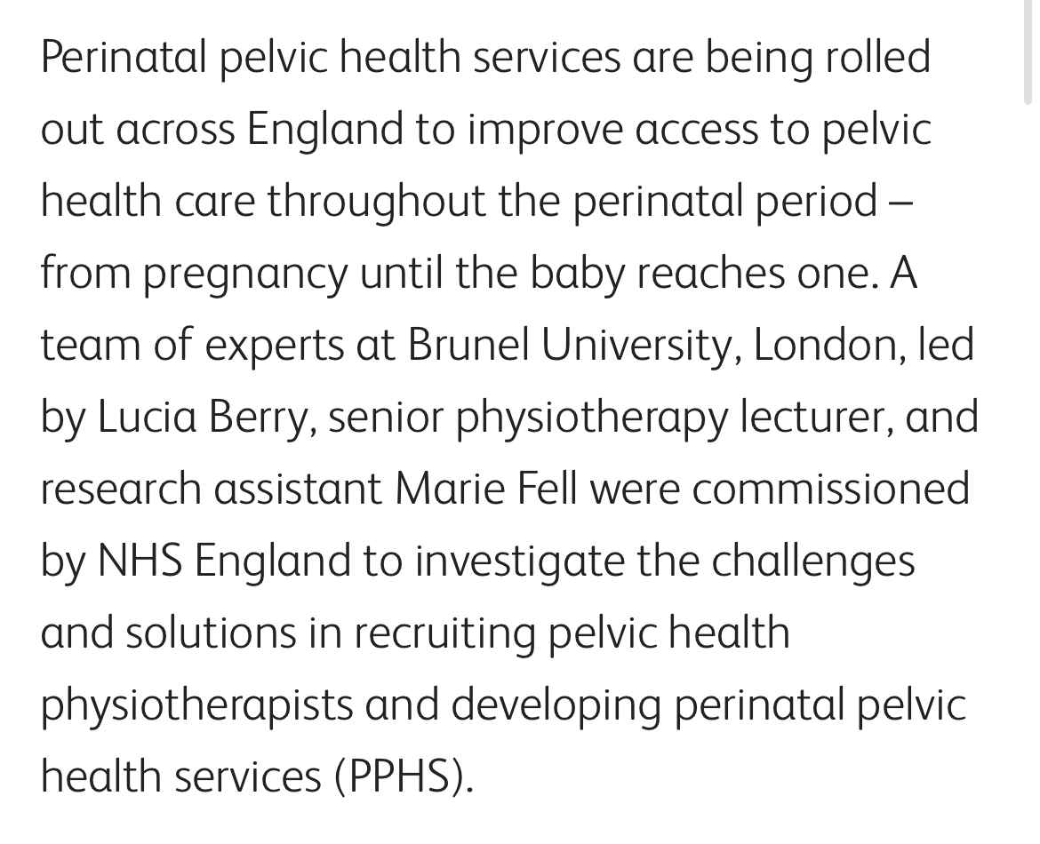 Delighted to share this important work from POGP member Lucia Berry & team at Brunel Uni looking at the challenges facing pelvic health physio recruitment. There is a brilliant summary in @thecsp Frontline. #pelvichealthphysiotherapy