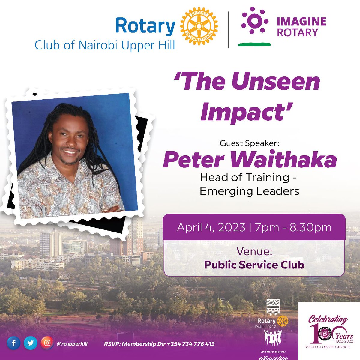 RCUpperhill's tweet photo. The unseen impact of doing good is not only the direct benefit to one person, but it is also the creation of a chain reaction of good deeds that can transform communities and, ultimately, the world. 

Join us this evening 

#thecoolestclubonthehill https://t.co/K2v9YdBaCU