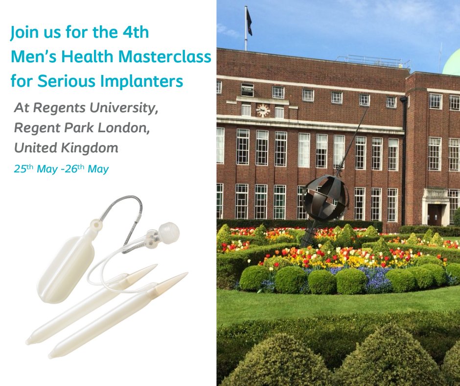 At the 25th and the 26th May, #Coloplast is inviting you to participate at the 4th Men’s Health Masterclass for Serious Implanters. Contact your local Coloplast representative for further details. @uclh @Coloplast_MD #inflatablepenileprosthesis #erectiledysfunction