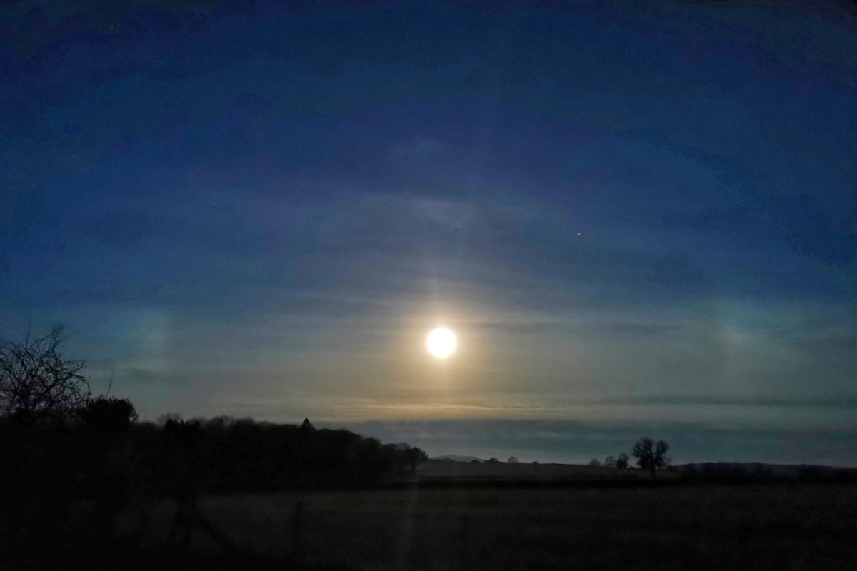 saloplarus's tweet image. Phonepic of early morning #moondogs from the frosty garden ❄️ #stormhour #loveukweather