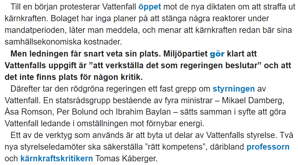 "Politisk utrensning" idag, men jag misstänker att Lindberg sa nåt annat då...