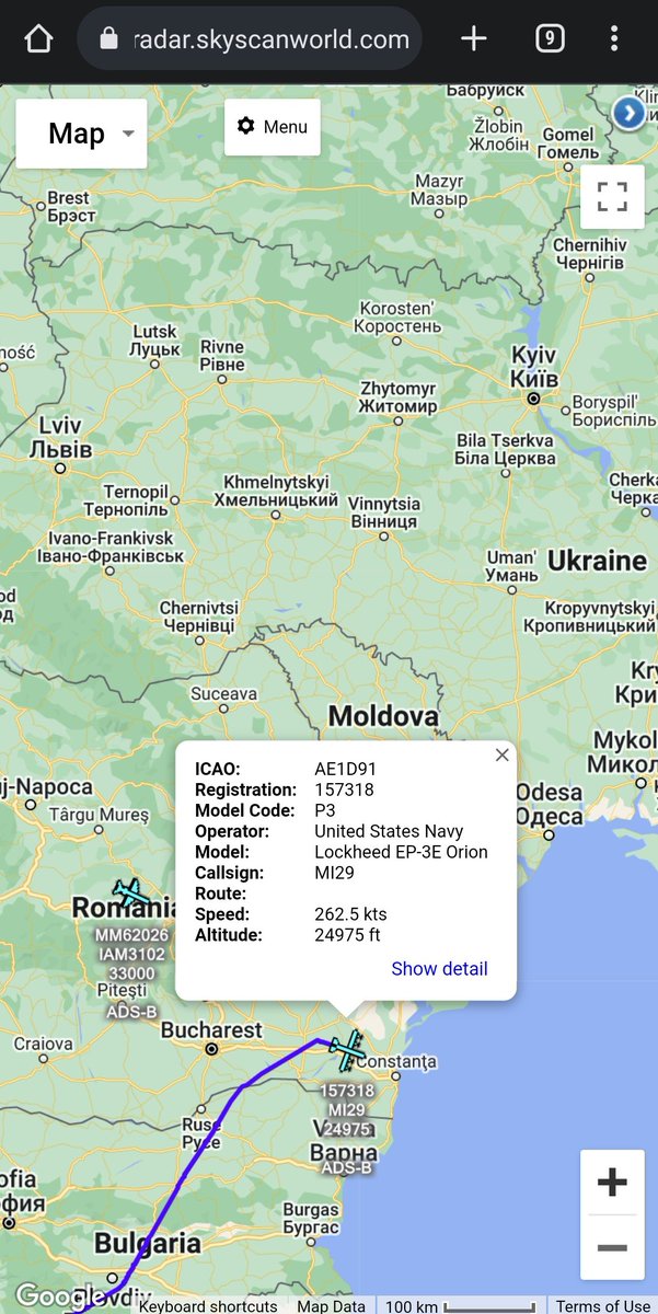 scan_sky's tweet photo. US Navy 🇺🇸 - Lockheed EP-3E Aries II - 157318 - #MI29
Out For A SIGINT Tasking Around The Black Sea/Romania 🇷🇴 Coast 🕵️
Departed From Souda Bay 🇬🇷 https://t.co/pFK8GYKtIs