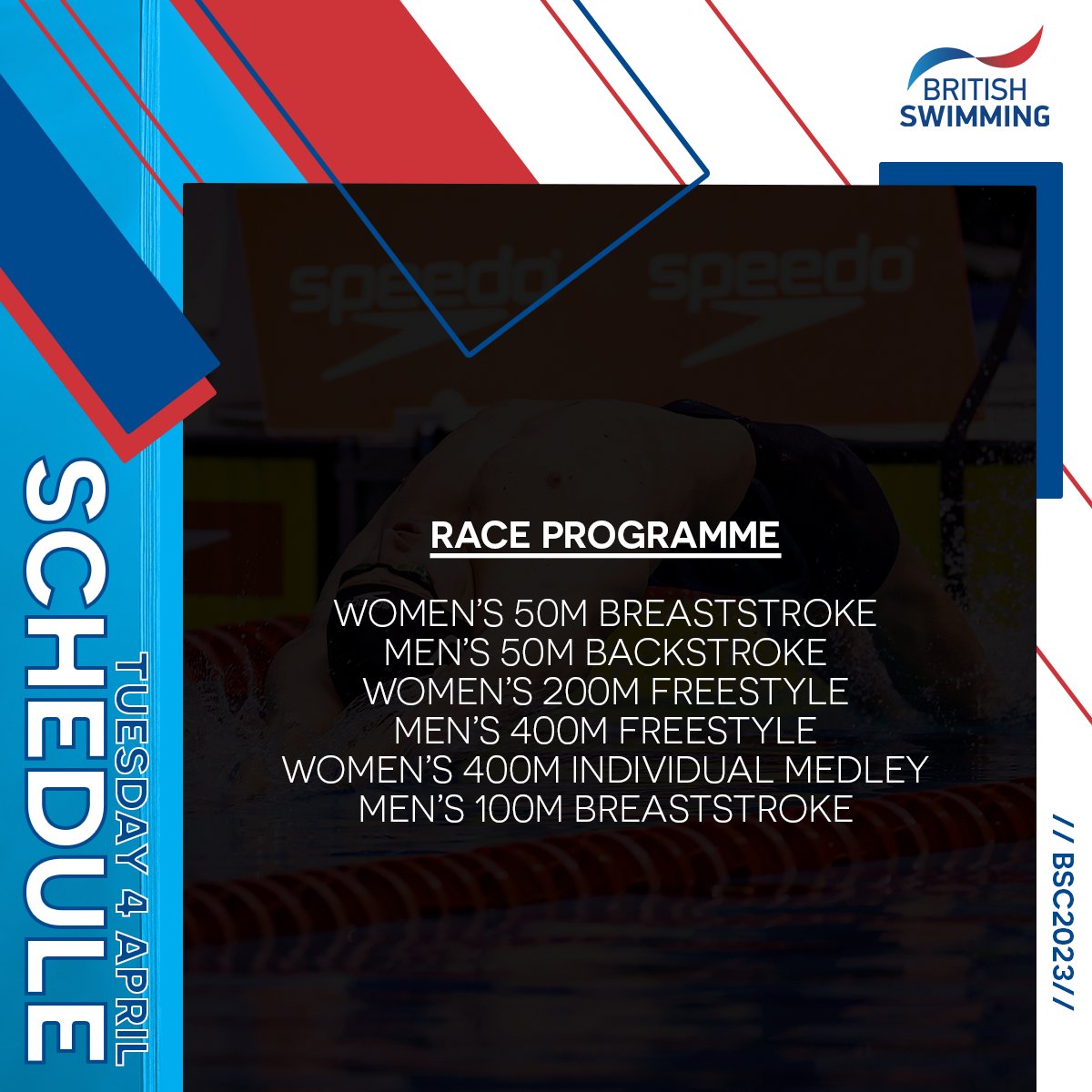 Aquatics_GB's tweet photo. Welcome to day 1⃣ of #BSC23! 😎

Watch live ➕ find results and reports here 👉 https://t.co/hKTsoSvoDi

(⏰Heats sessions: 9.30AM &amp; 1PM | Finals: 6PM) https://t.co/W4TPi9ygGs