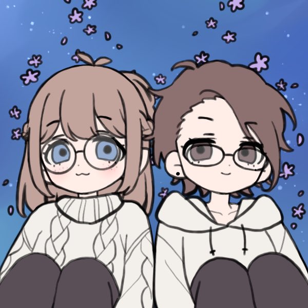 Meghoulette's tweet photo. wanted to do this picrew with me and my partner :3 look how cute we are ☺️ https://t.co/uwXodR4mNb