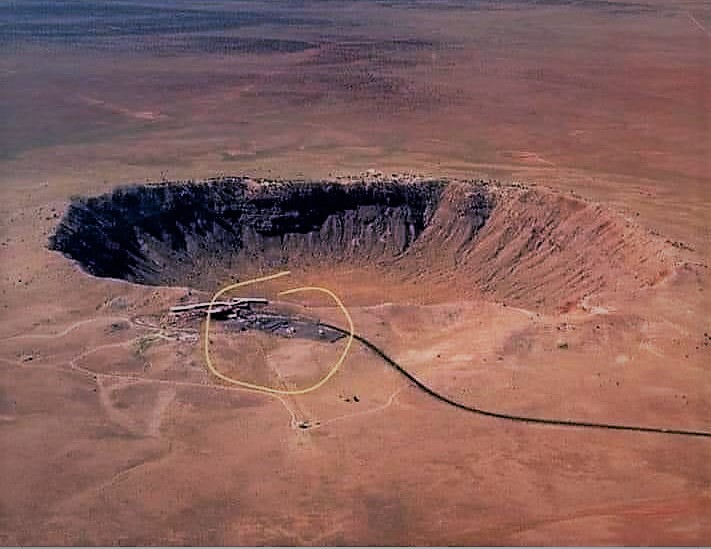 look at this asteroid crater in Arizona...

Can you belive how close it came to hitting the visitors center!!!