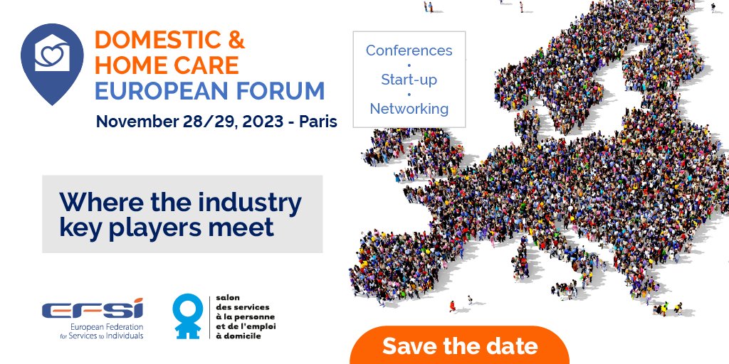 🚀Are you a #startup active in #PHServices willing to scale-up your business or looking for new business partners?

Save the Nov 28/29, 2023 and join the Domestic & Home Care European Forum in Paris.

Stay updated. ▶️ bit.ly/3ZM4Cw7

#DomesticWork #ChildCare #HomeCare