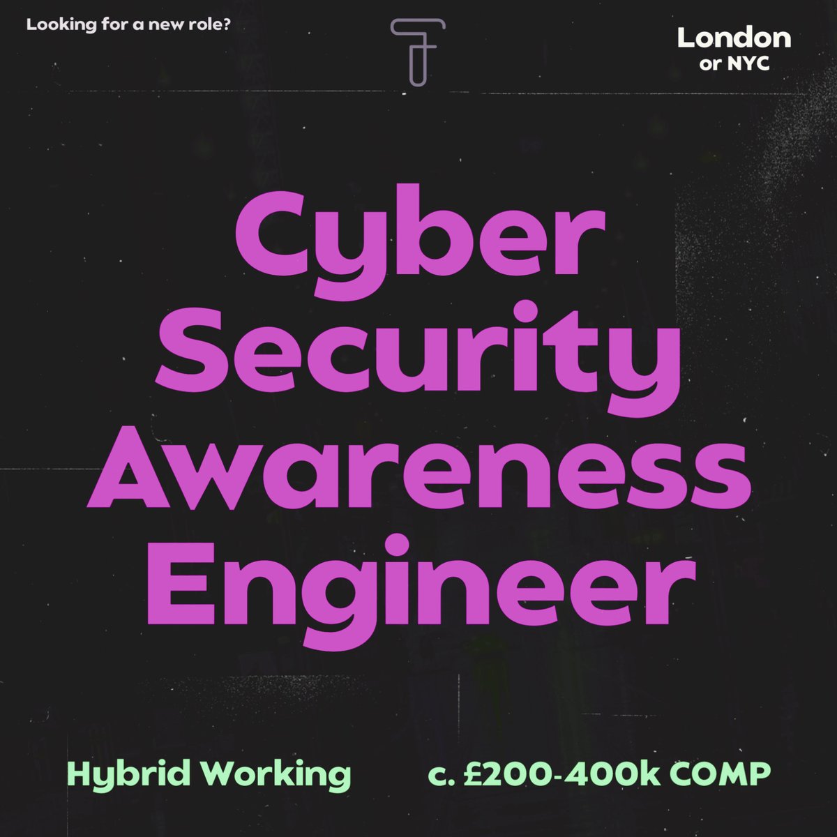 TechfellowUK's tweet photo. 📍 Cyber Security Awareness Engineer | c. £200-400k Comp Package | #Hybrid Working | Focus on #London, but also recruiting in NYC
To find out more about the role or #apply, use this link 👉 https://t.co/WJtNHa8LUG
#cybersecurityawareness #techfellow #investmentfirm https://t.co/3wycNxcBR5