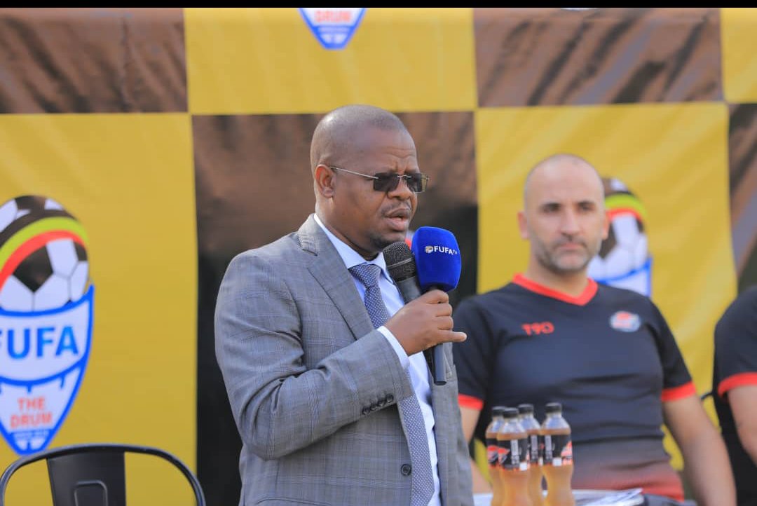 OfficialFUFA's tweet image. 'Our vision is to become the number one footballing nation in Africa on and off the pitch and we can only achieve this by Promoting, developing and protecting the game. FUFA Drum is one of the avenues we use to promote football.' FUFA President @MosesMagogo.