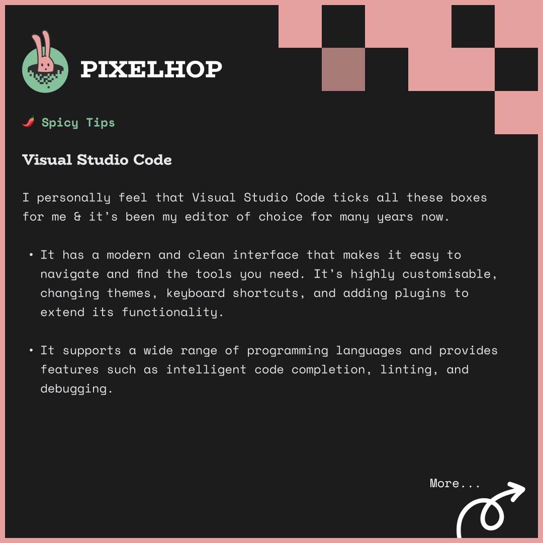 pixelhopio's tweet image. Have you ever sat with your colleagues discussing work when someone says something, and you suddenly stop listening because you are confused? Don&apos;t worry; Pixelhop has your back.

This week, Chris tells us which code editor he believes is best.

#visualstudiocode #codeeditor