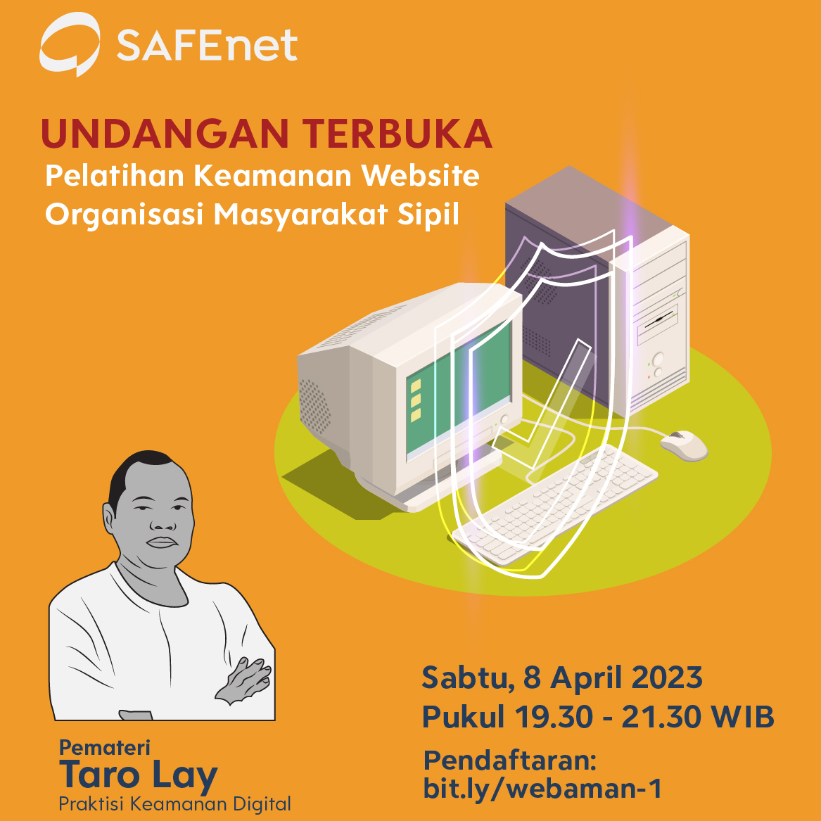 safenetvoice's tweet photo. Undangan: Pelatihan Keamanan Website untuk Organisasi Masyarakat Sipil.
Sabtu, 8 April 2023 Pukul 19.30 - 21.30 WIB.
Daftar di https://t.co/ZdCI2VCBZX
#Digsec https://t.co/Wh7kXScTkK
