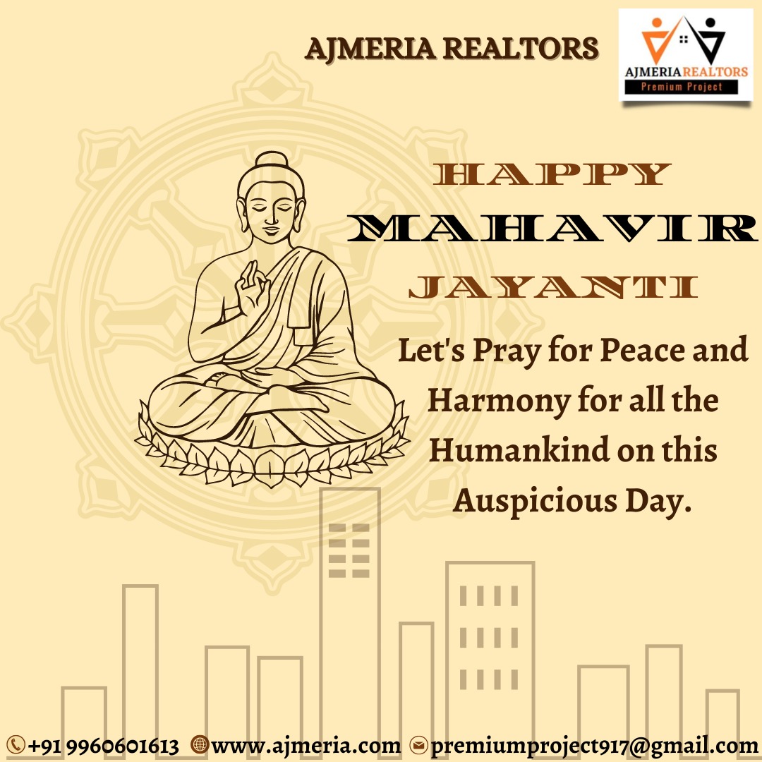 Ahsanajmeria's tweet image. 3 things to learn from Mahavira on this Mahavir Jayanti.
• Ahimsa (Non-violence)
• Anekant (Non-absoluteness)
• Aparigraha (Non-attachment)

#mahavirjayanti #ajmeria #festivepost #realestate #bhiwandi

Ajmeria Realtors 
premiumproject917@gmail.com
+91 9175027613